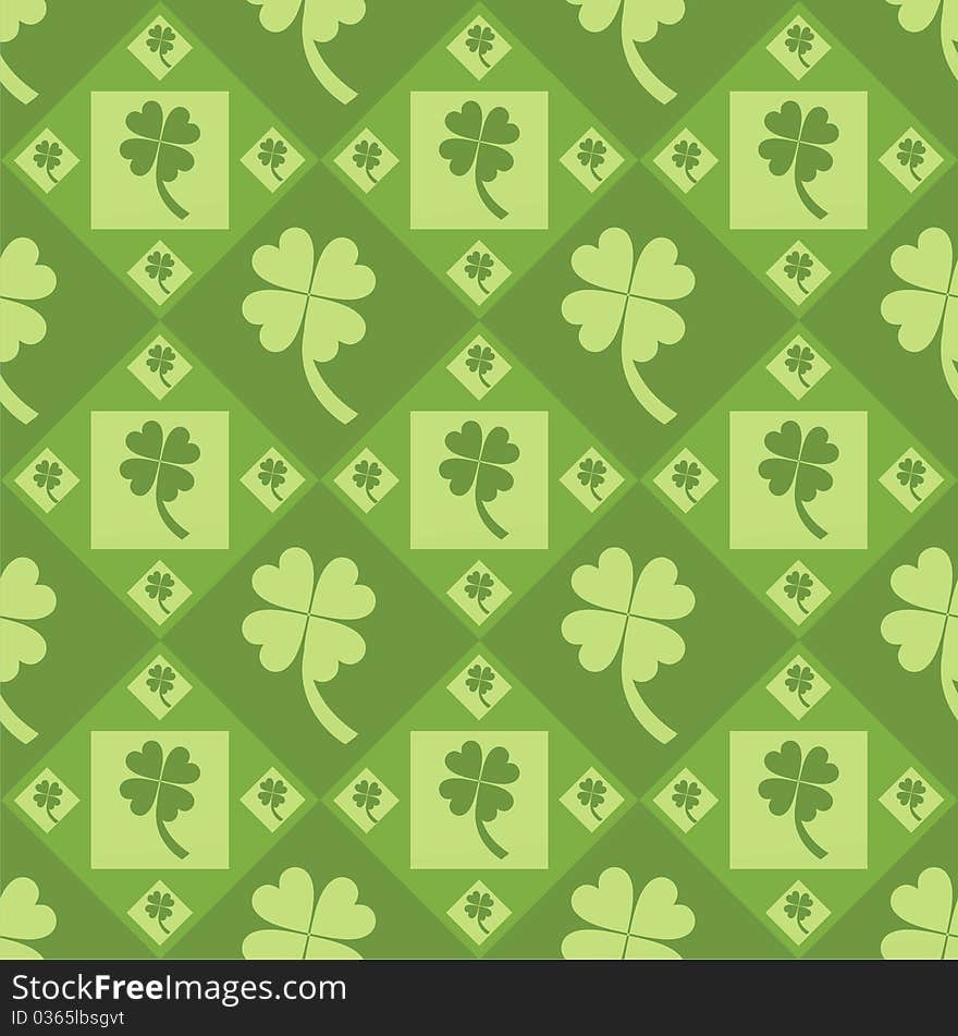 Cute green pattern with clovers. Cute green pattern with clovers