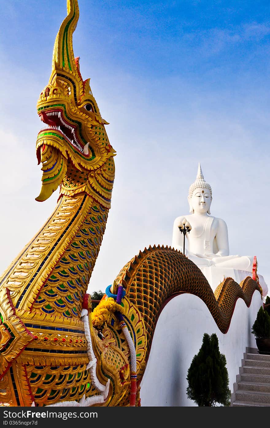 Statue of Buddha in Saraburi Thailand.