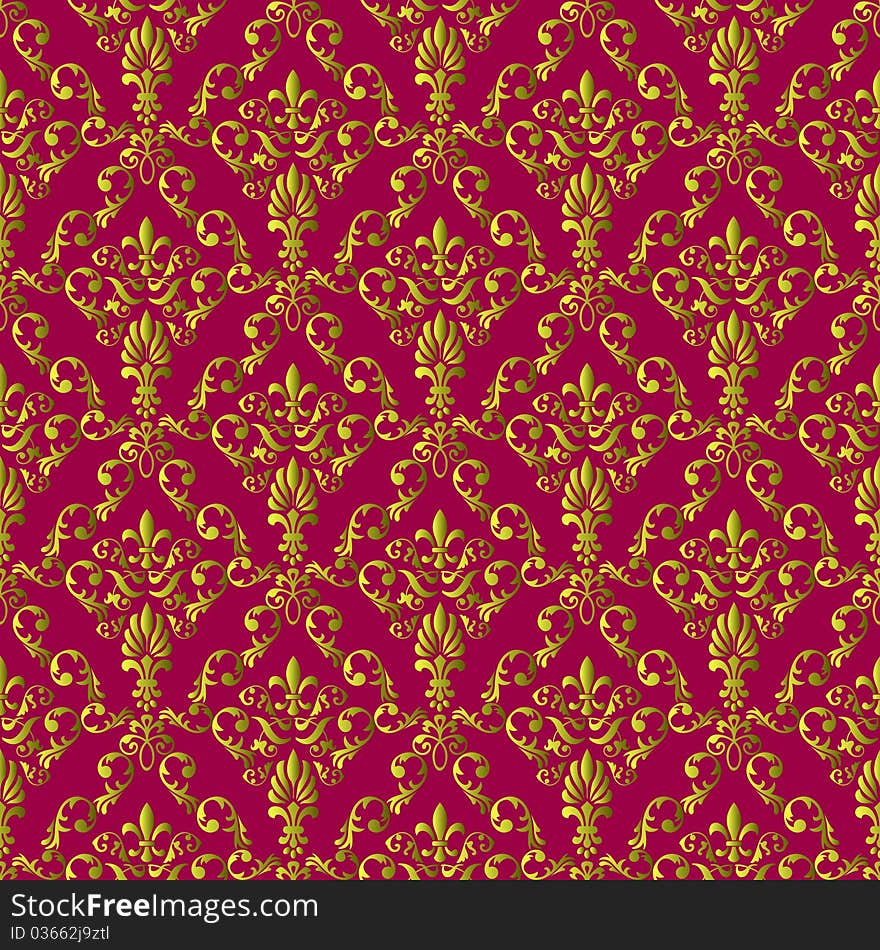 Seamless wallpaper pattern from abstract smooth forms,