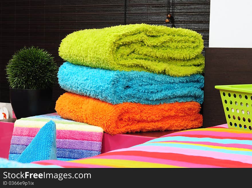 Bath Towels. Isolated