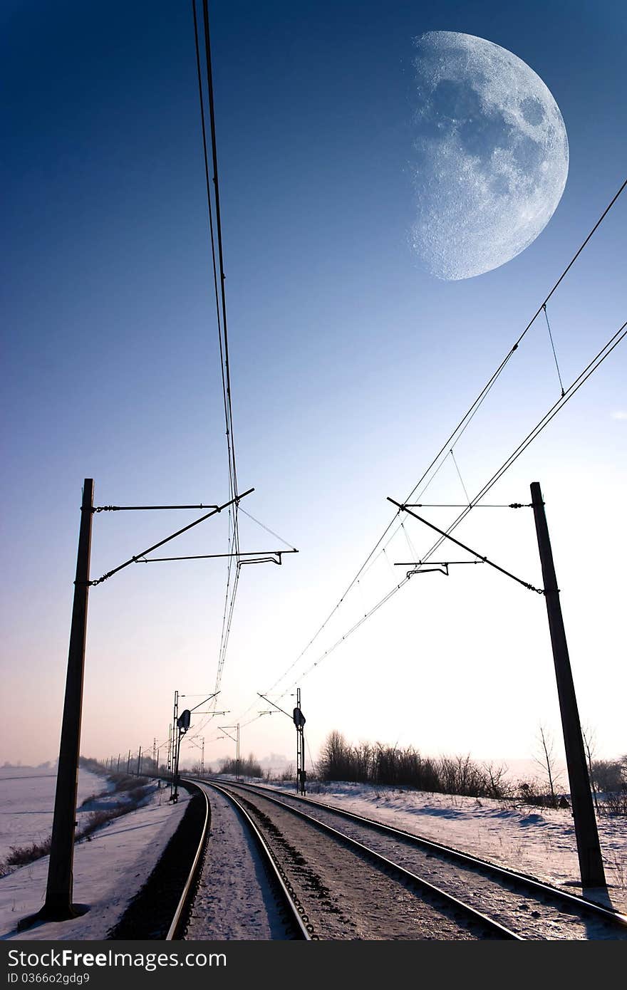 View of the railway track on a sunny day