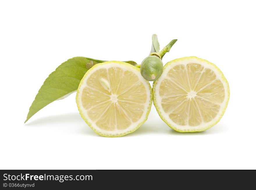 Ecological lemons isolated on white background