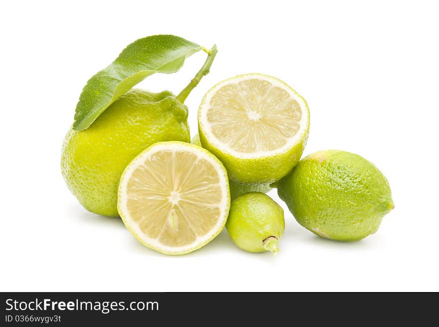 Ecological lemons isolated on white background. Ecological lemons isolated on white background