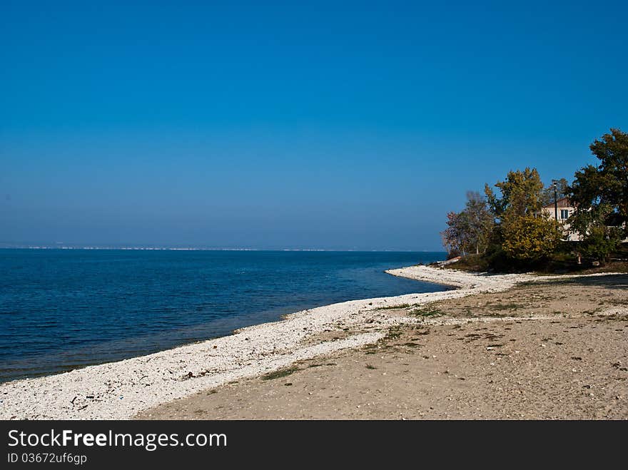 Simply ordinary beach in a village on the river Dnepr. Simply ordinary beach in a village on the river Dnepr