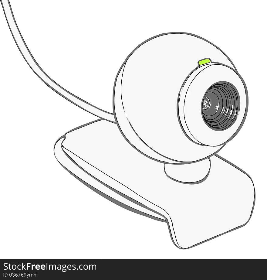 Web camera isolated on a white background - illustration