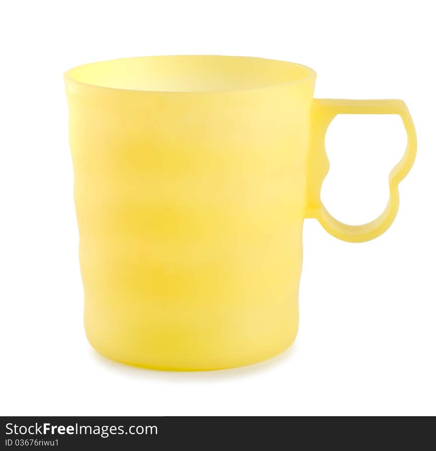 Yellow plastic mug