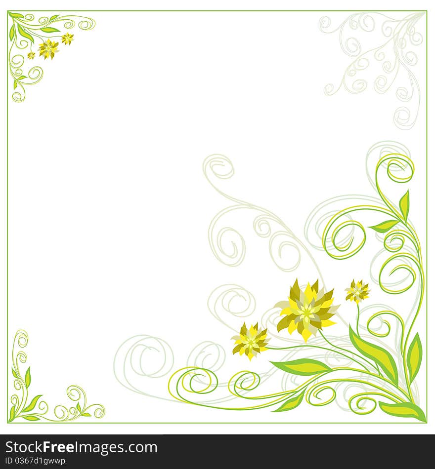 Vector green floral seamless pattern. Vector green floral seamless pattern