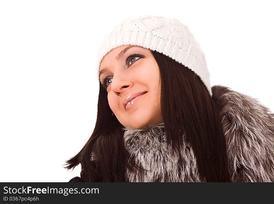 Photo of woman with winter clothes