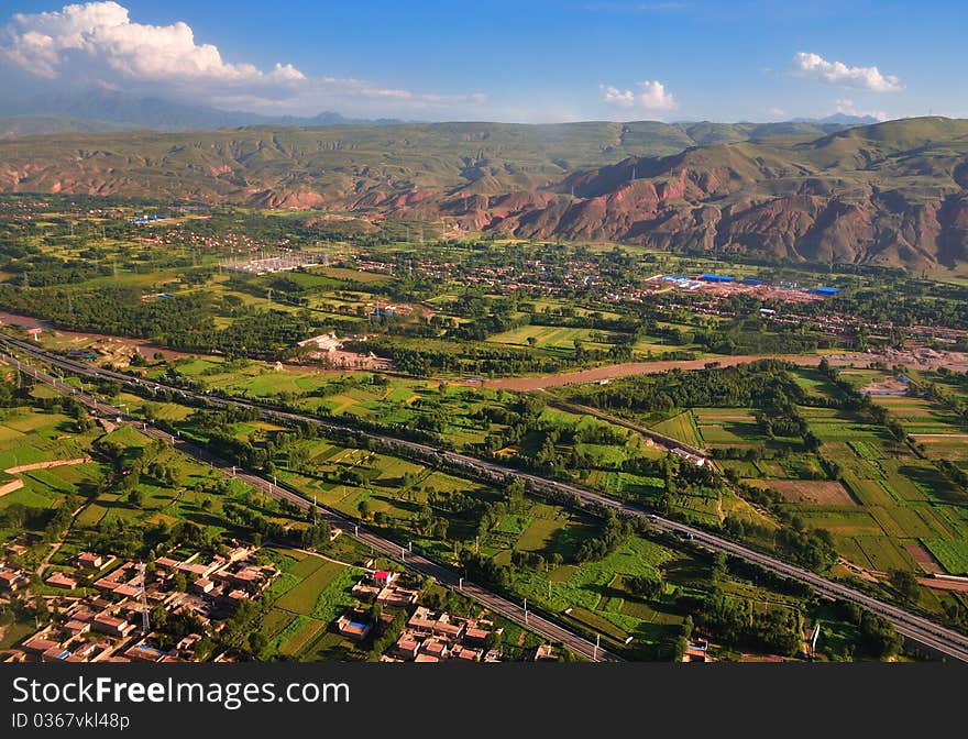 Look at China from airborne ，Earth，Farmland