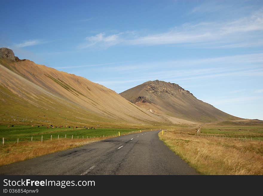 Landscape along Road 574 west of Búðir - situated on the southern side of the Snæfellsnes peninsula, Iceland. Landscape along Road 574 west of Búðir - situated on the southern side of the Snæfellsnes peninsula, Iceland