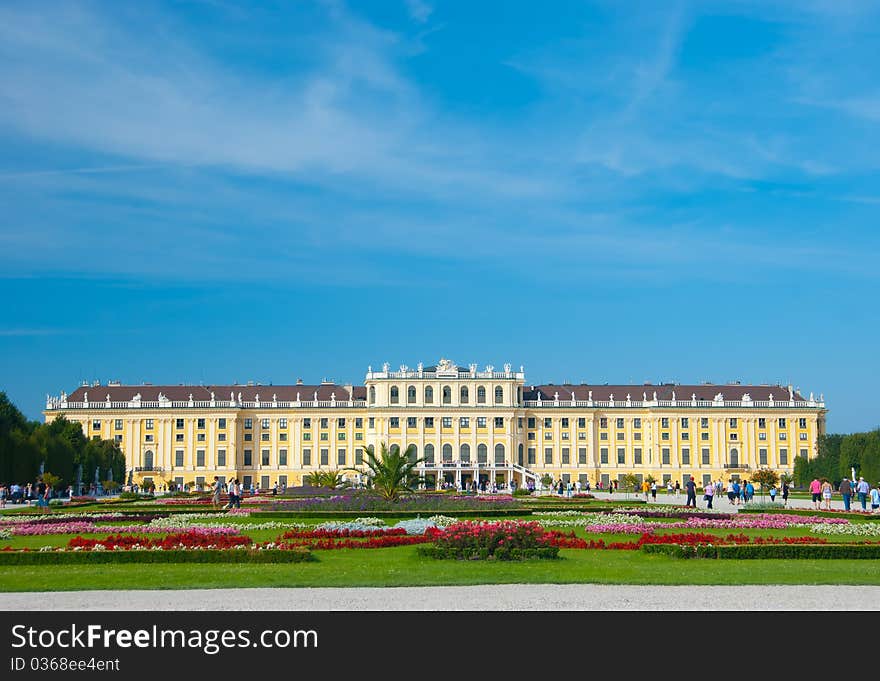 Schoenbrunn Palace in Vienna, the historical landmark of Austria