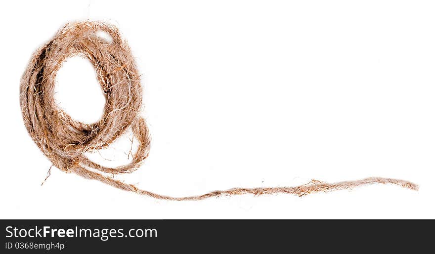 Close up of rope part isolated on white background