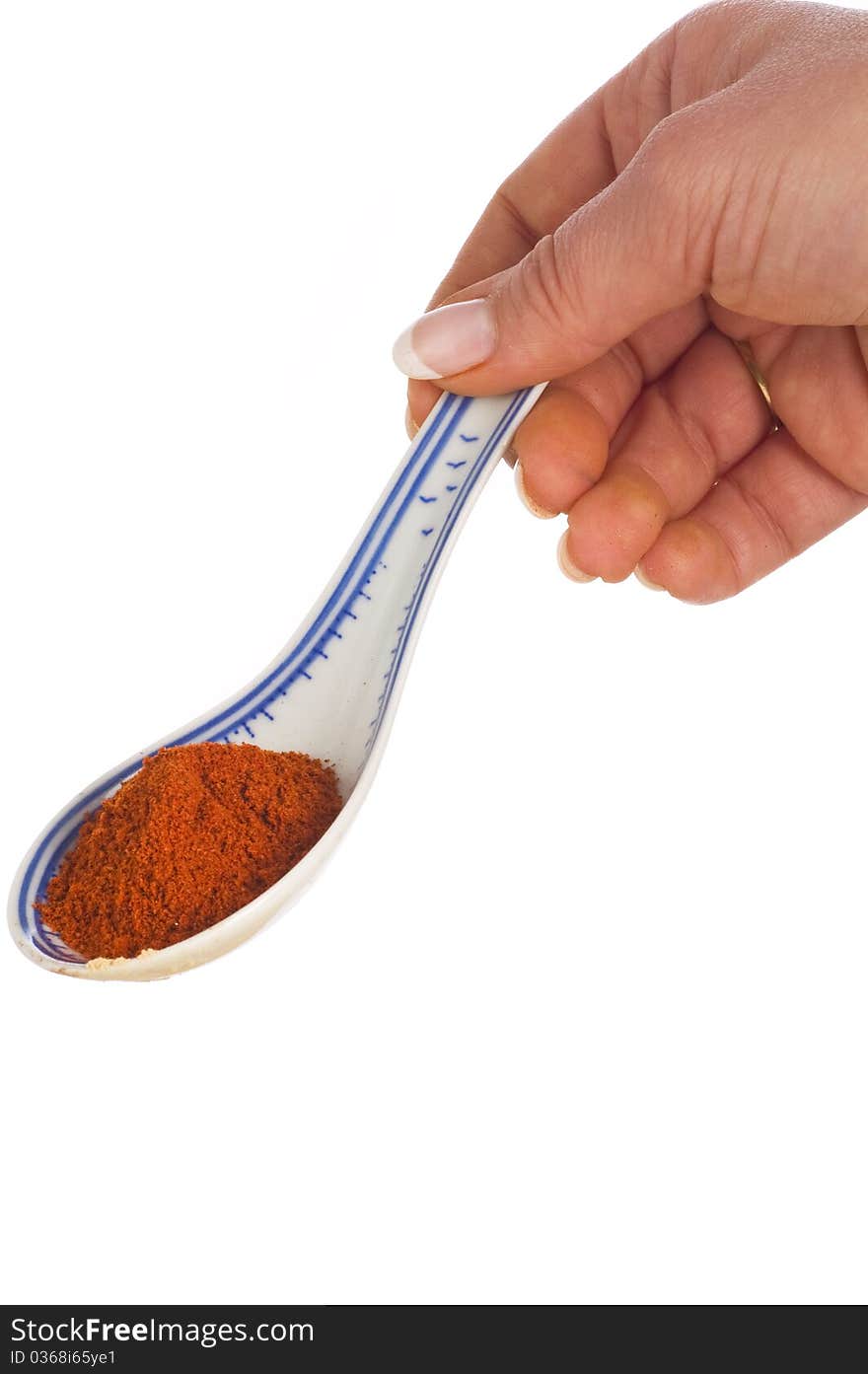 Spice paprica in spoon