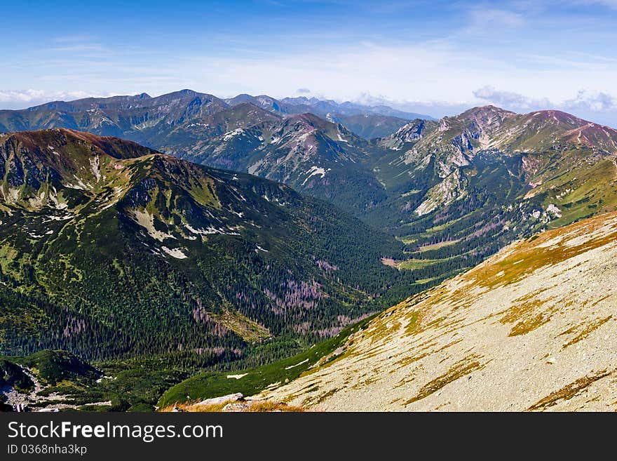 Summer mountain landscape in the Polish Tatry