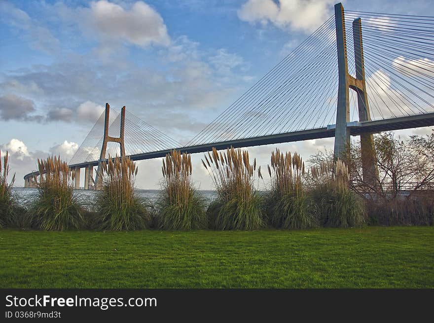 Bridge Waszka de Gama in Portugal, Lisbon