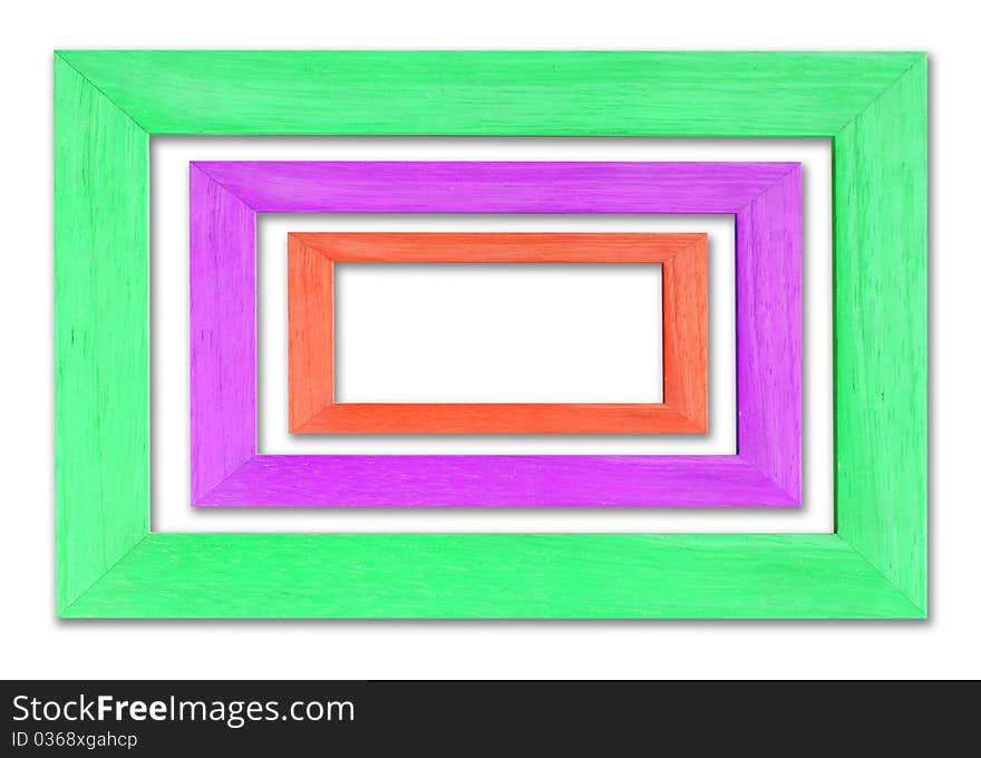 Set of color wooden frame. Set of color wooden frame