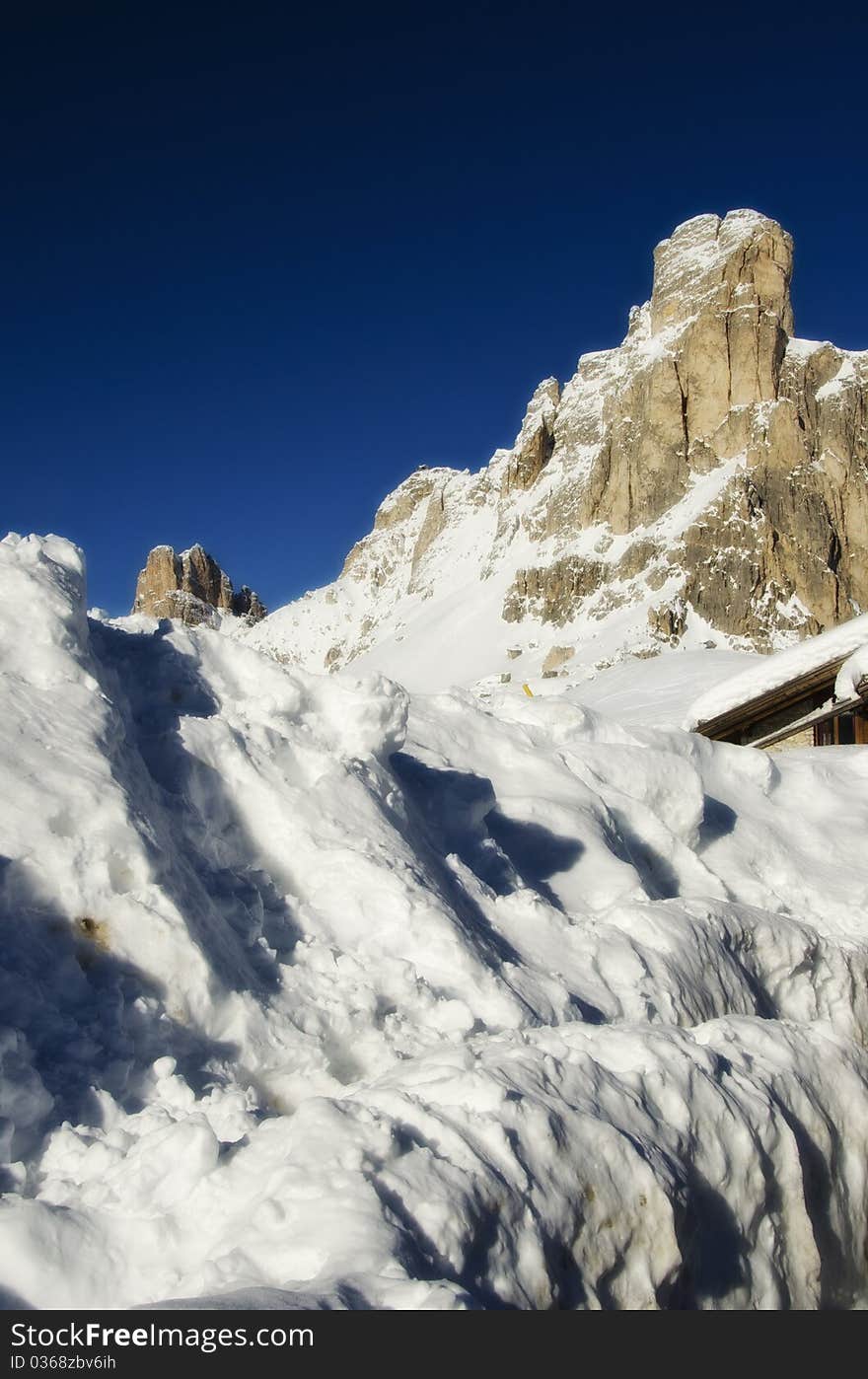 Snowy Landscape Of Dolomites