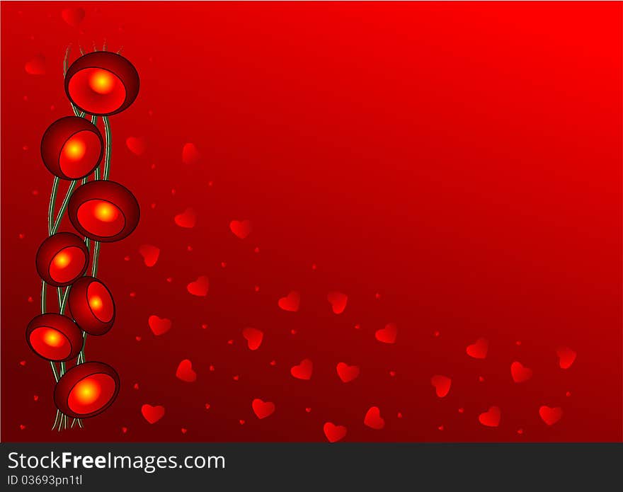 Valentine wallpaper with red lights and heart