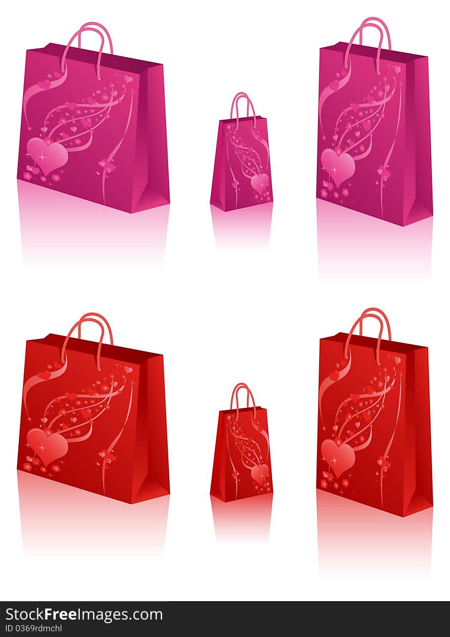 Colourful shopping bags created as vector art