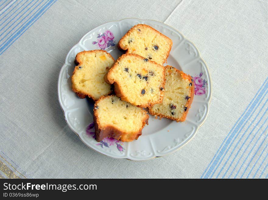 Some slice of cakes on plate