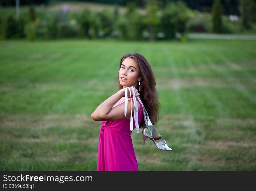 Beautiful young woman outdoor portrait