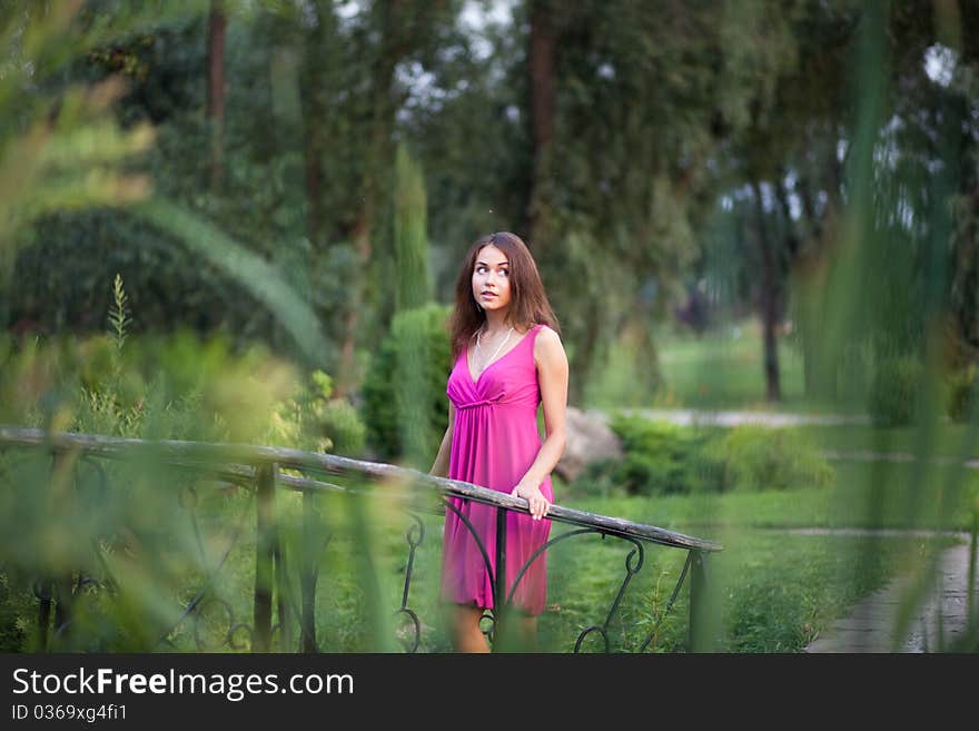 Beautiful young woman outdoor portrait