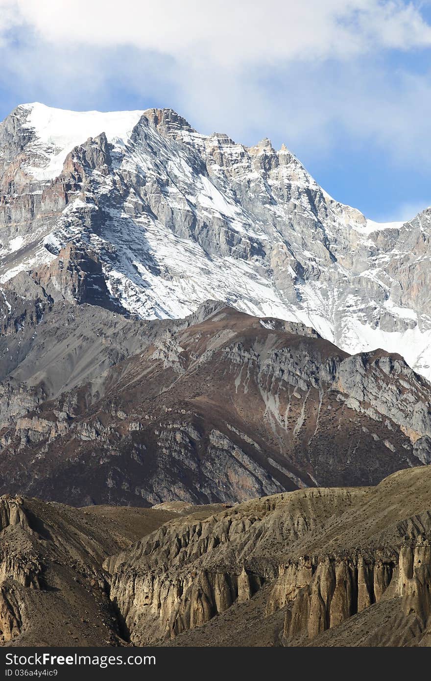 Mountain range in Annapurna conservation area, Nepal. Mountain range in Annapurna conservation area, Nepal.