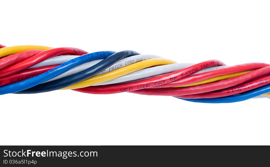 Ethernet cables isolated on white