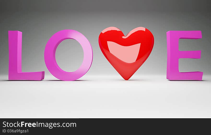 Stylized Love concept with heart