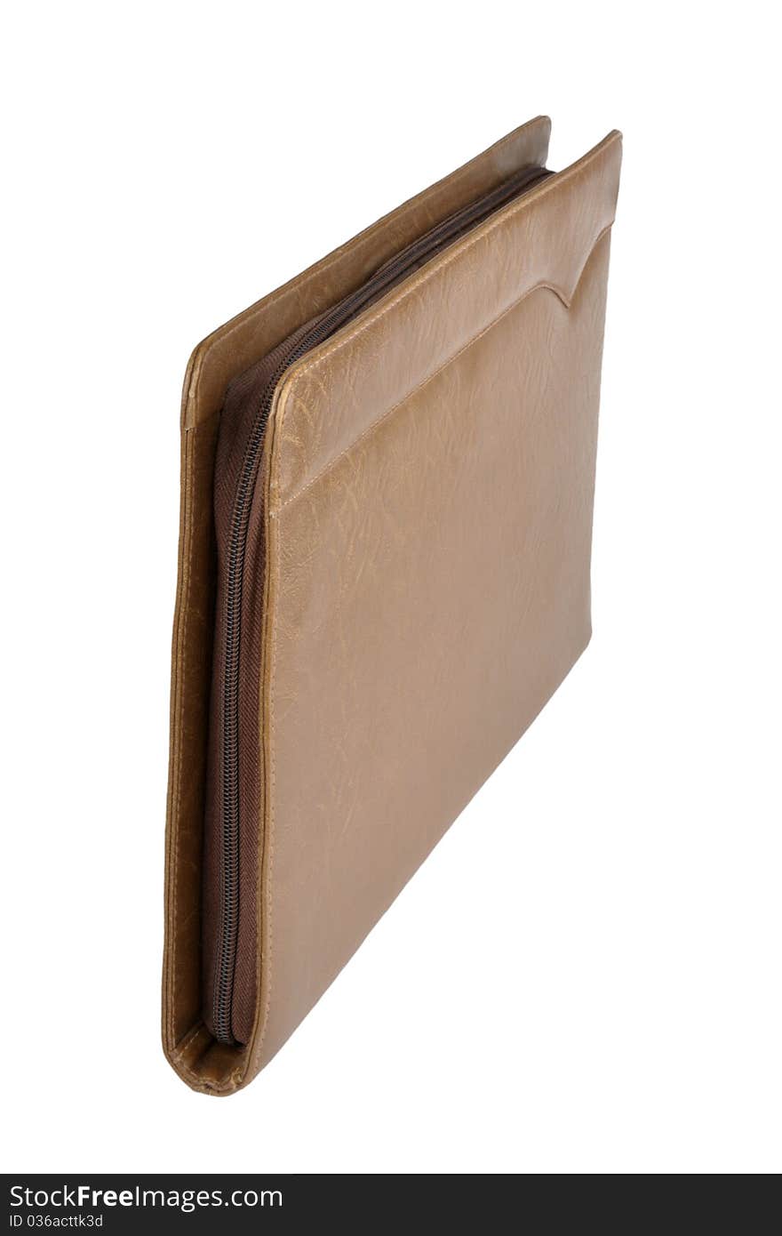 Leather folder isolated on the white background