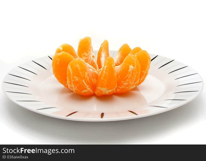 Orange in plate