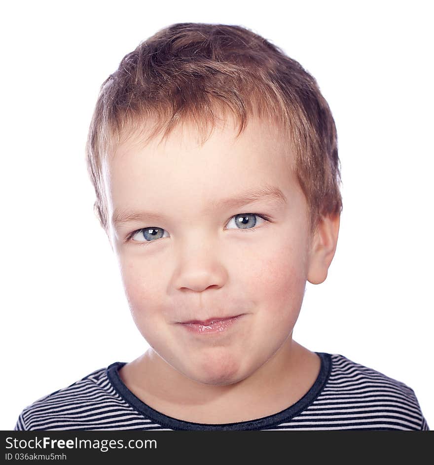 Portrait of small boy, isolation