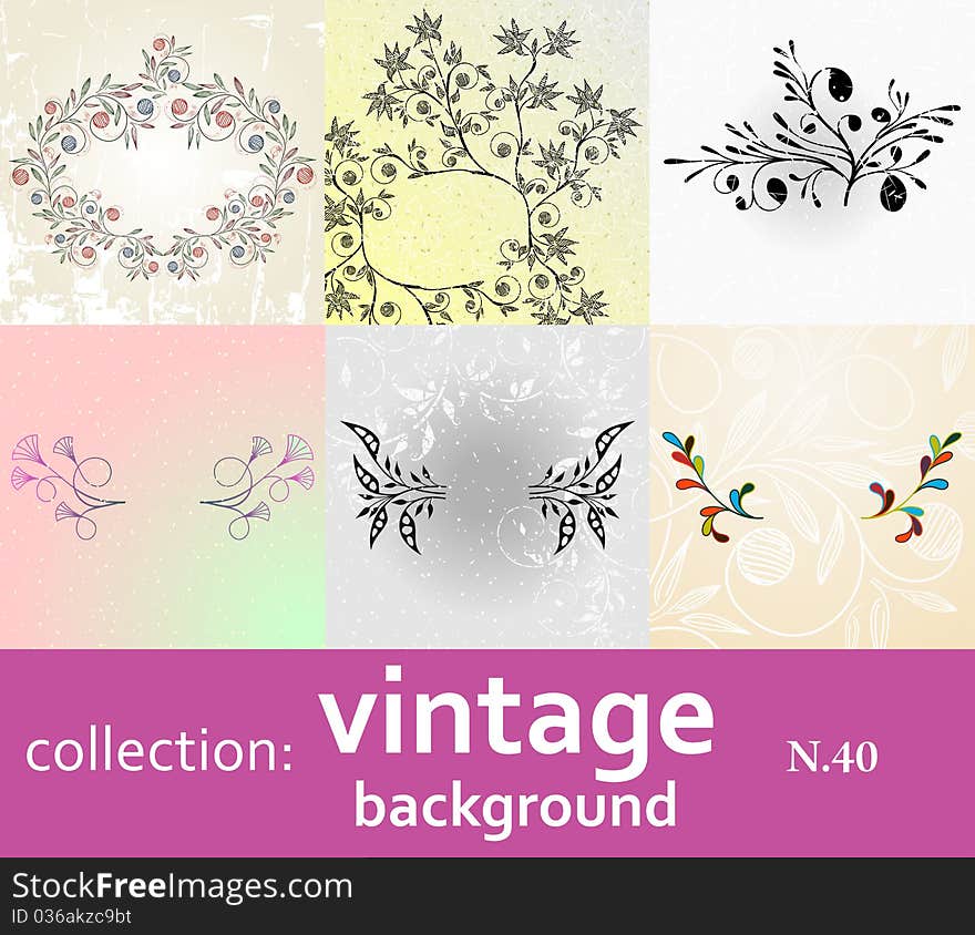 Collection vintage background