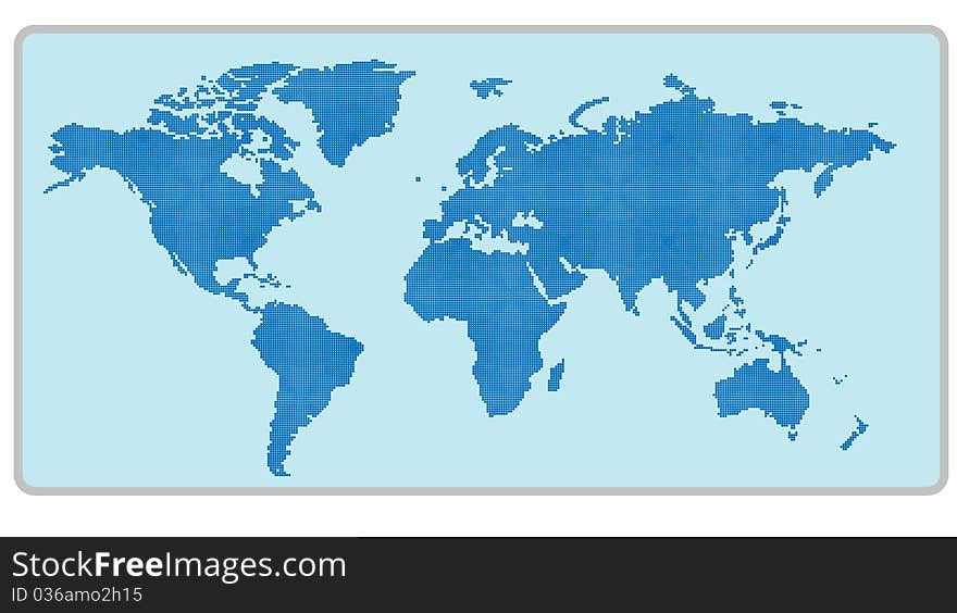 Map of the World with background - blue