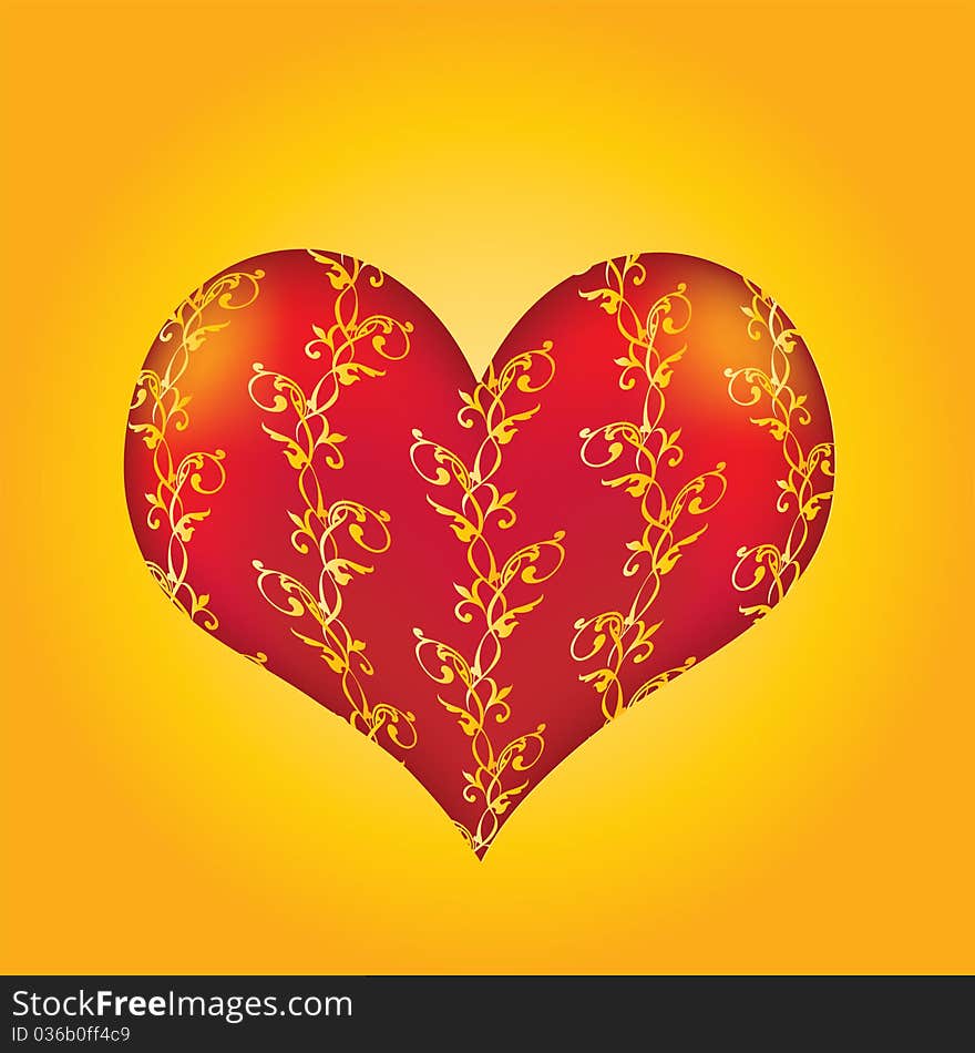 Decorated vector heart.