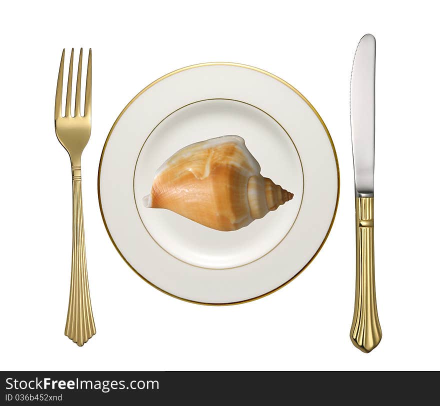 Knife and Fork on White Background. Knife and Fork on White Background.