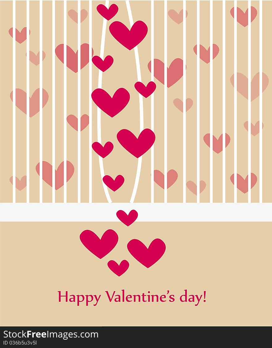 Beautiful valentine greeting card wiht hearts