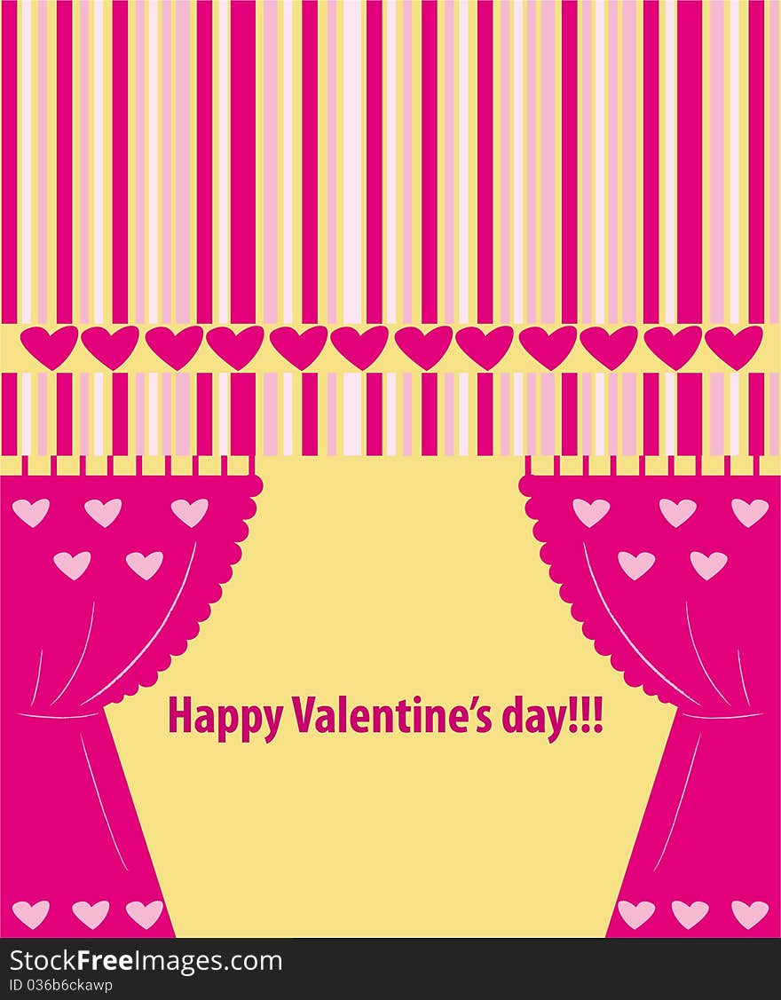 Valentine Greeting Card Wiht Hearts