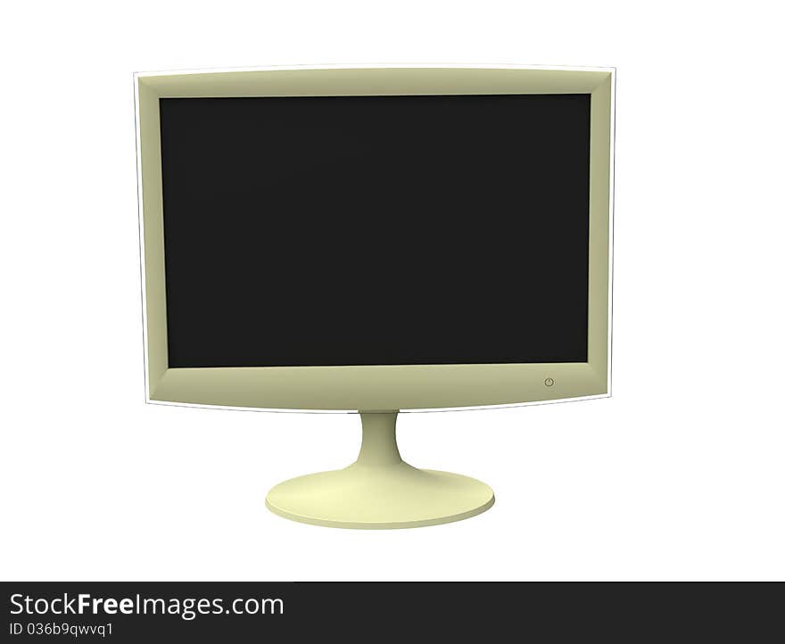 The monitor wide-screen white on a white background