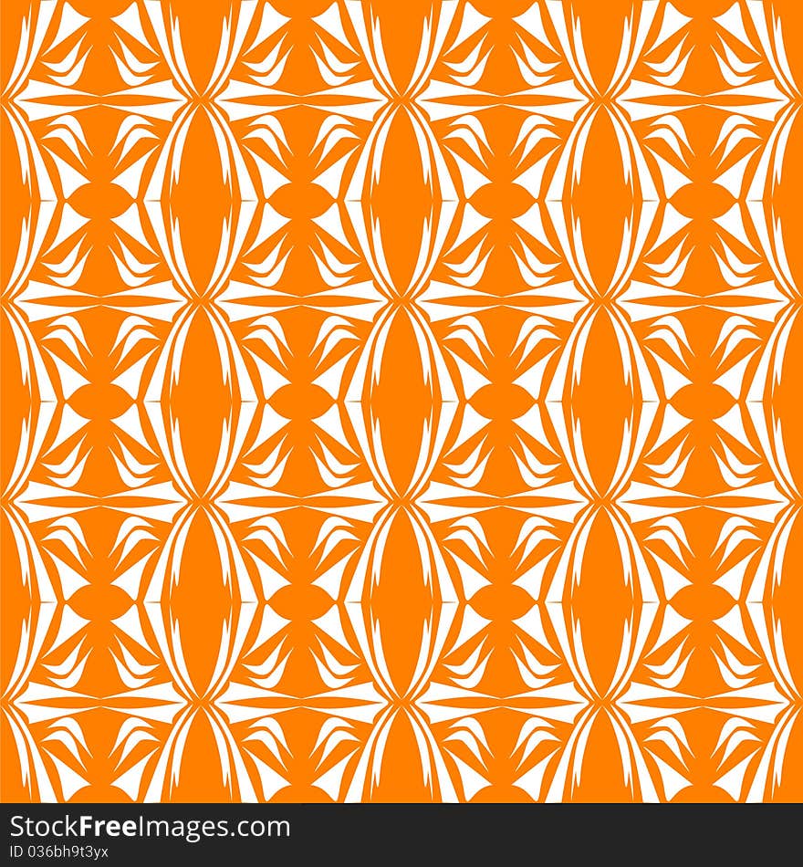 Seamless Floral Pattern orange background