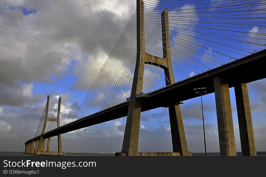 Bridge Waszka de Gama in Portugal, Lisbon