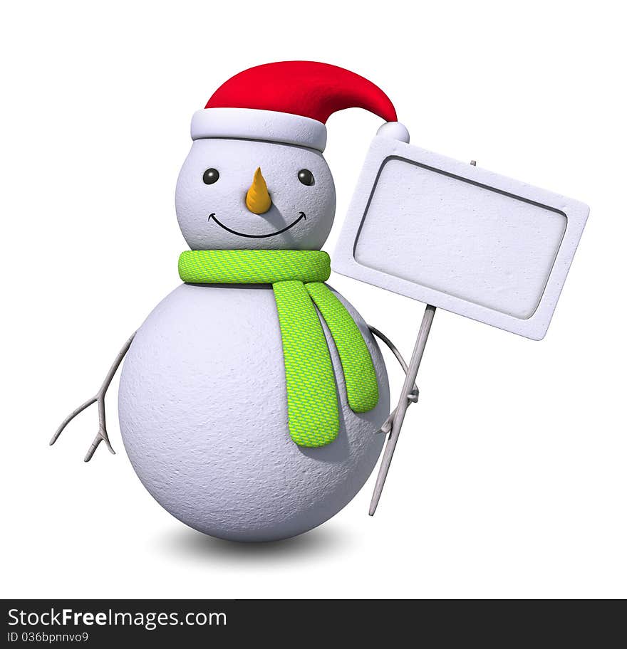 Snowman with a blank board