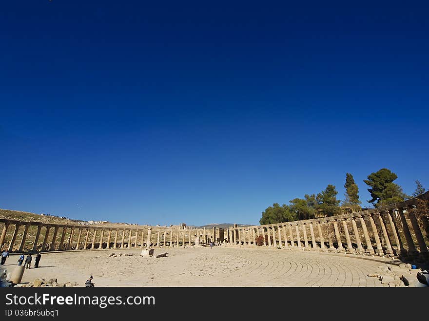 Oval Plaza in Jerash, Jordan