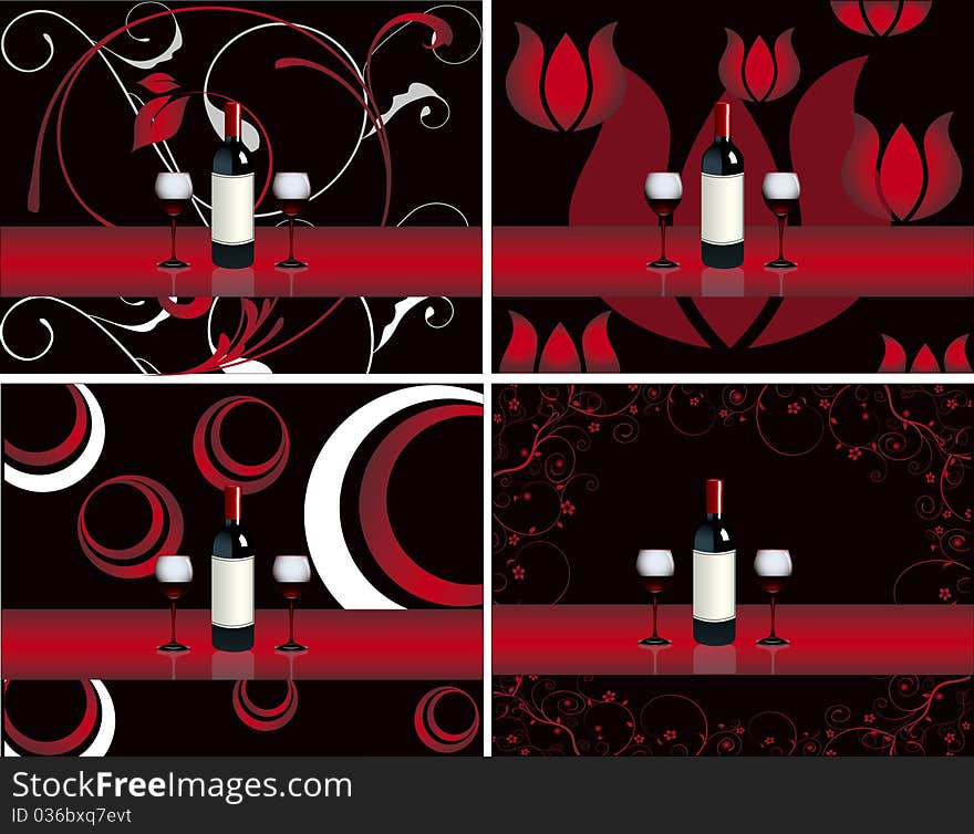 Bar restaurant lounge vine Illustration vector food dish red