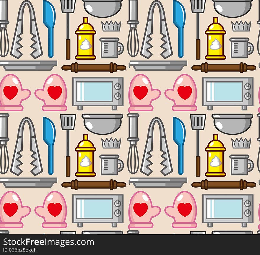 Seamless baking pattern,vector drawing