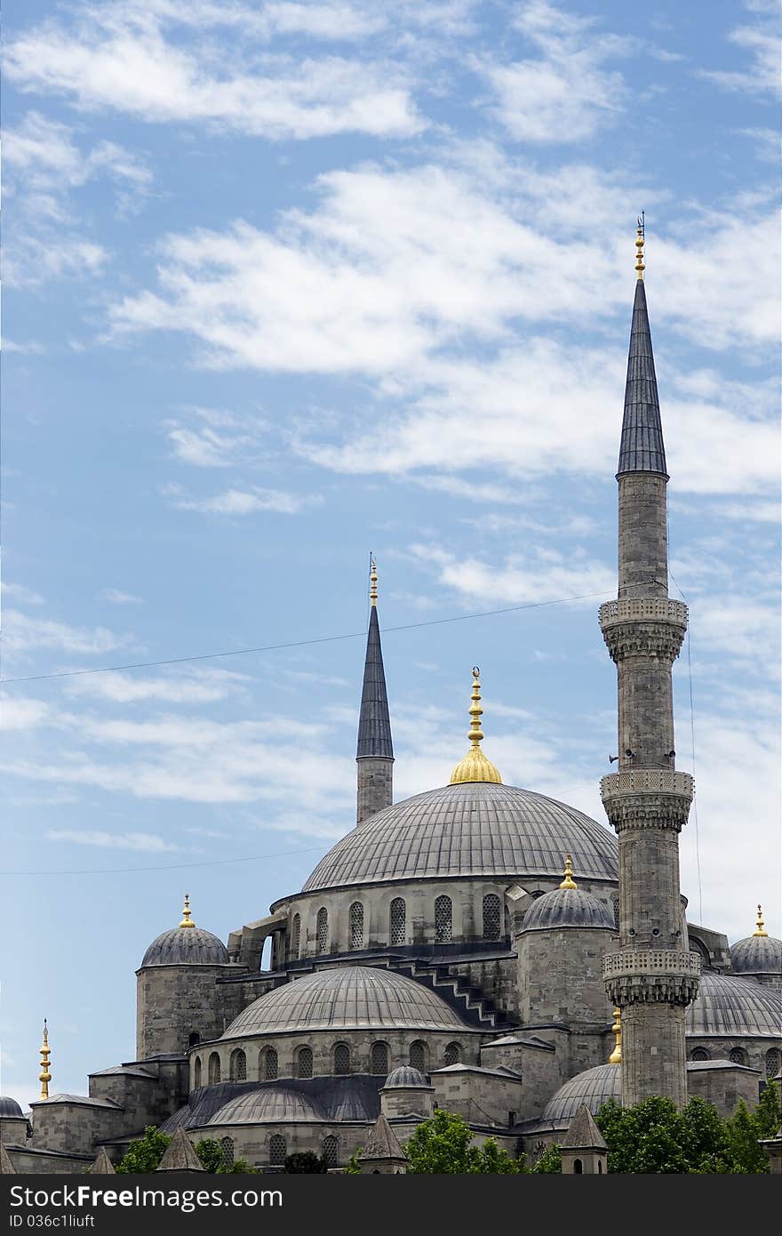 Dome and minarets of Blue Mosque. Dome and minarets of Blue Mosque