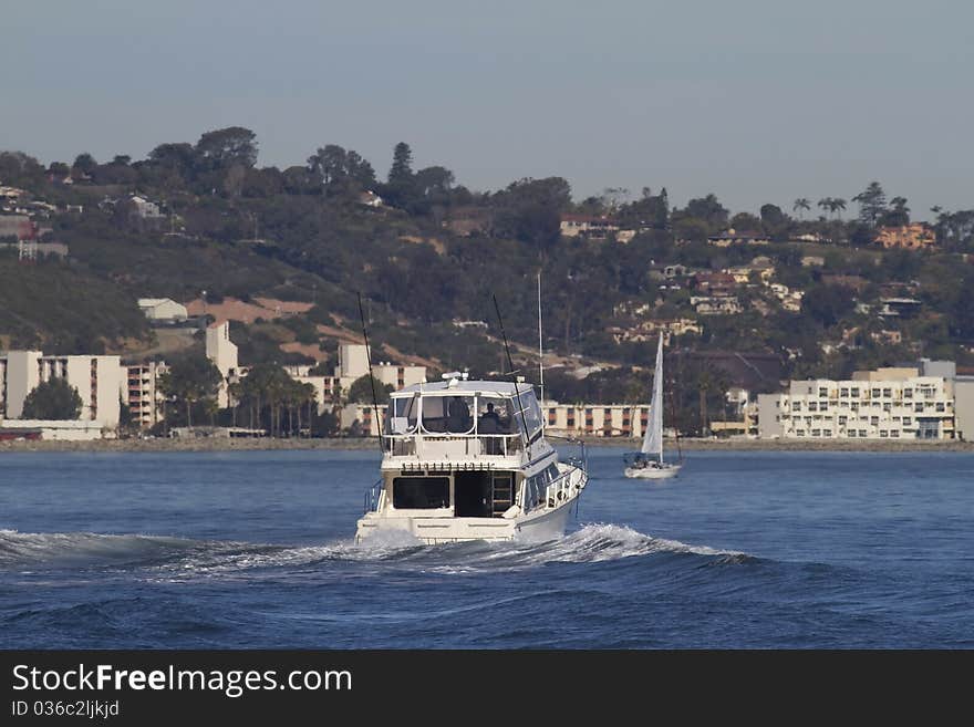 San Diego California Fishing Yacht Seen From the Side. San Diego California Fishing Yacht Seen From the Side