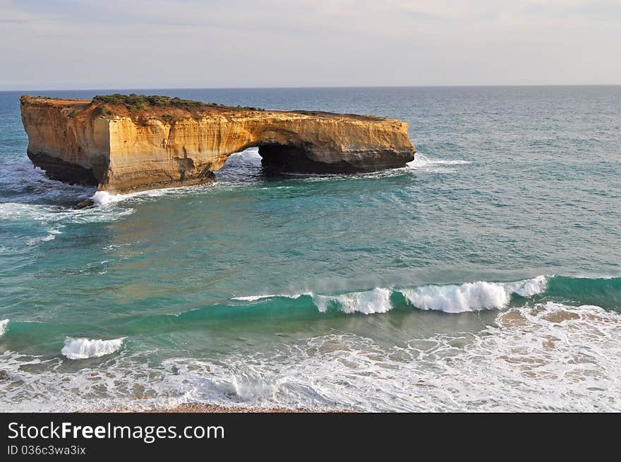 London bridge. Famous rock formation. Great Ocean Road, Australia. London bridge. Famous rock formation. Great Ocean Road, Australia