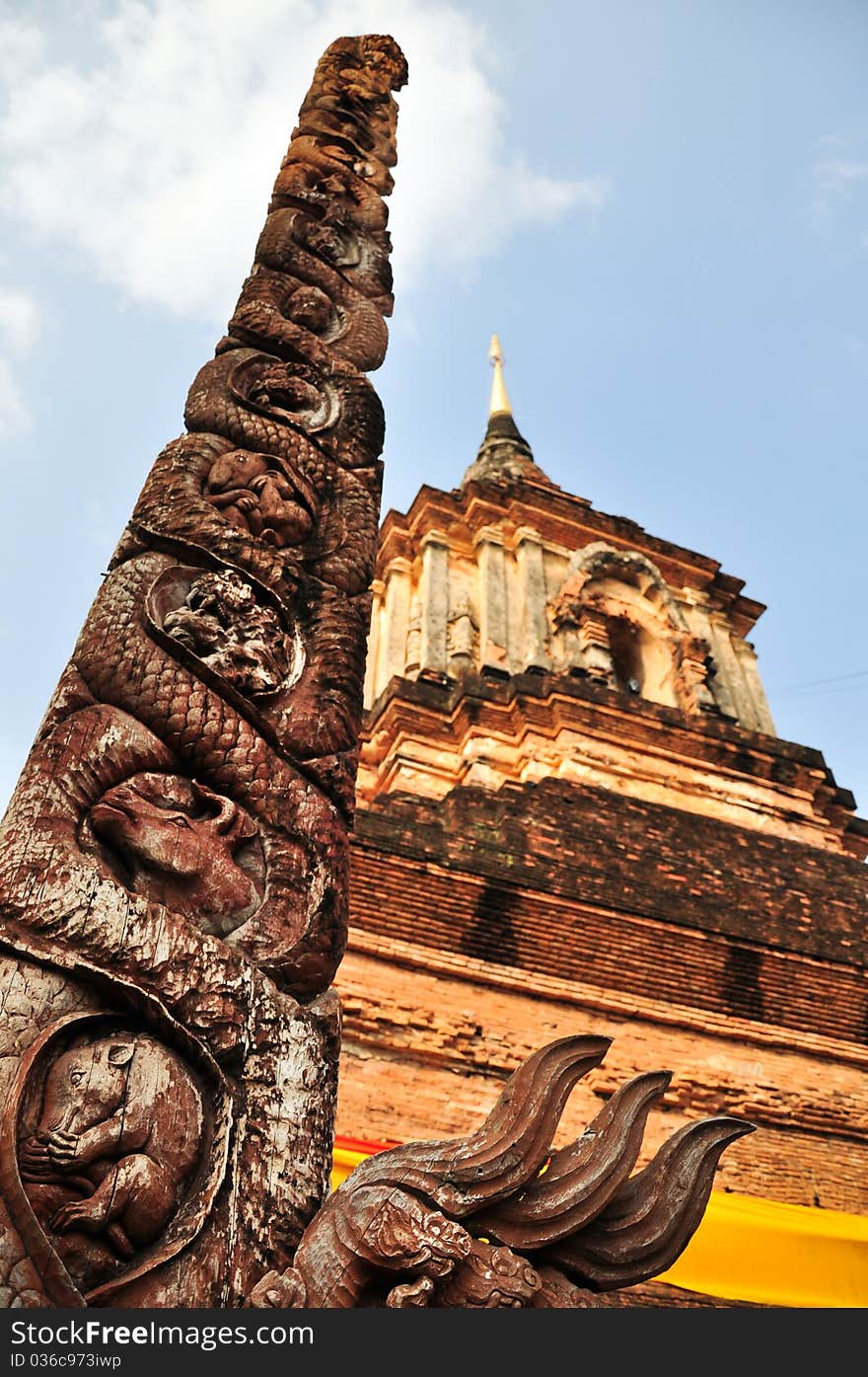 Thai Art wood engrave in Thai temple. Thai Art wood engrave in Thai temple