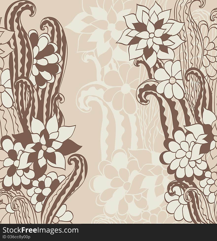 Vintage floral background for design